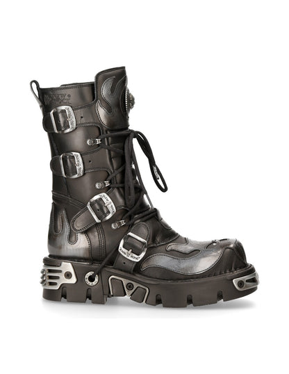 NEW ROCK BOOTS METALLIC SILVER