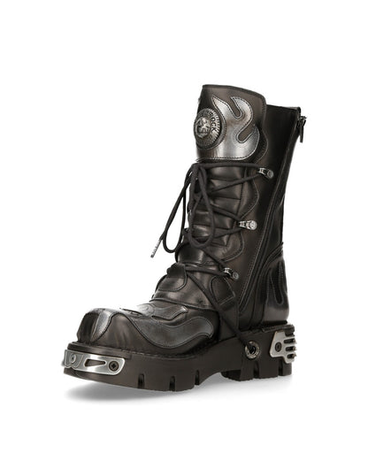 NEW ROCK BOOTS METALLIC SILVER