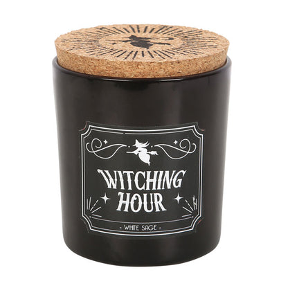 Schwarzes Glas mit Witching Hour White Sage Duftkerze mit Salbei-Geruch