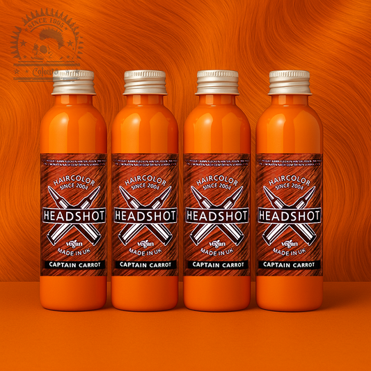 Vier semi-permanente Haartönungen 4er-Sparset CAPTAIN CARROT in dem Farbton Orange von Headshot