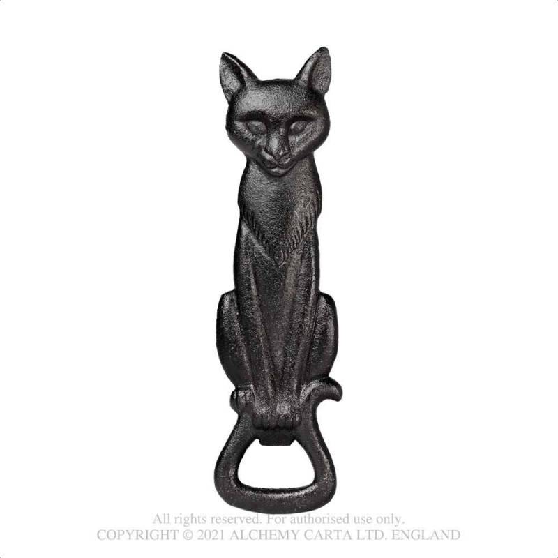 Schwarzer, katzenförmiger Flaschenöffner Cat Bottle Opener von Alchemy England