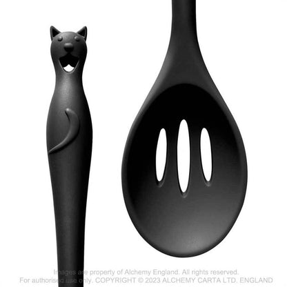 Katzenförmiger Schaumlöffel Slotted Spoon Cat's Kitchen von Alchemy England