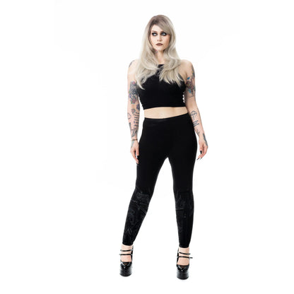 Schwarze Leggings CATHEDRAL LEGGINGS mit Kathedralenprint von Vixxsin