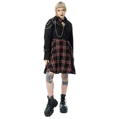 Schwarze, kurz geschnittene Jacke CERISE JACKET mit Nieten und Zierketten von Vixxsin
