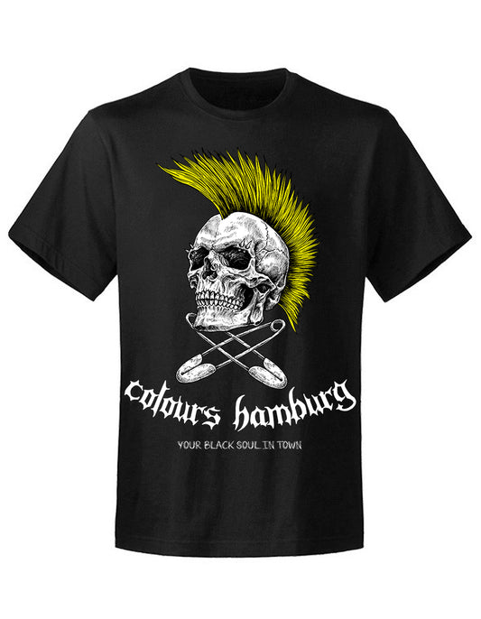 Unisex-Shirt mit Yellow Skull-Print von Colours