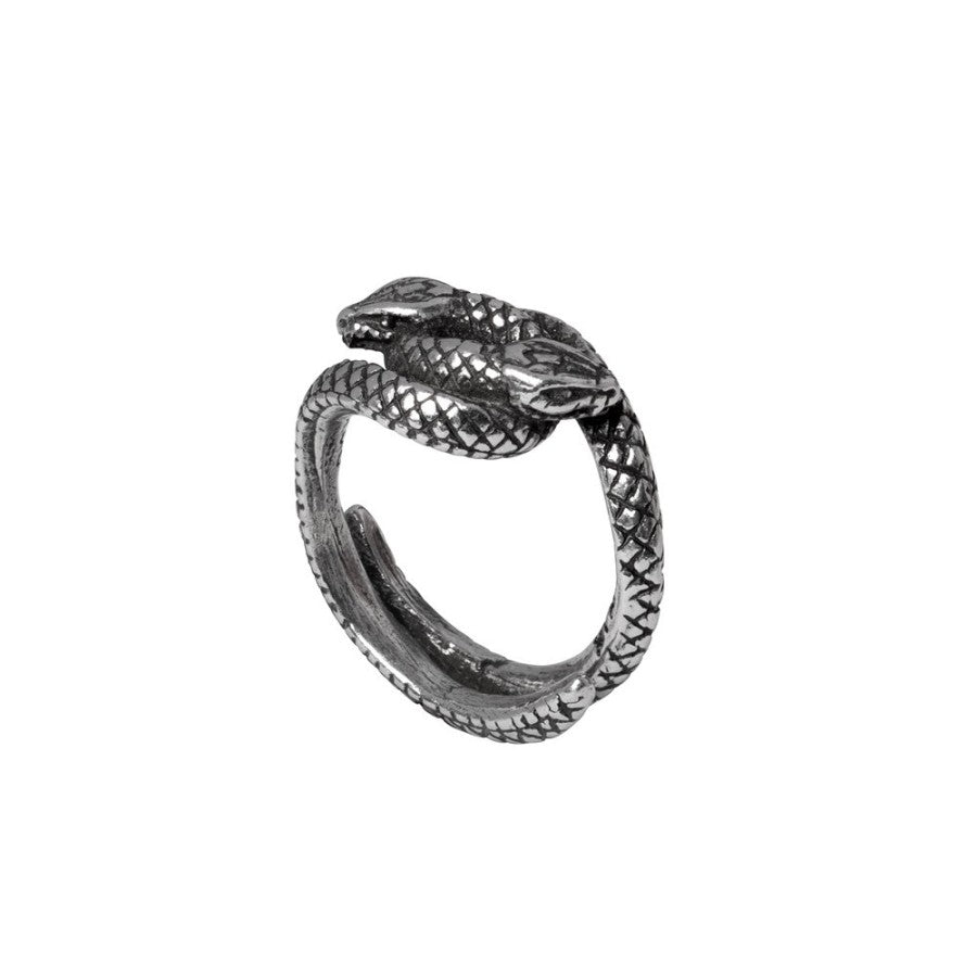 Silberfarbener Ring Consprimus Ring mit zwei verschlungenen Schlangen von Alchemy