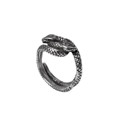 Silberfarbener Ring Consprimus Ring mit zwei verschlungenen Schlangen von Alchemy