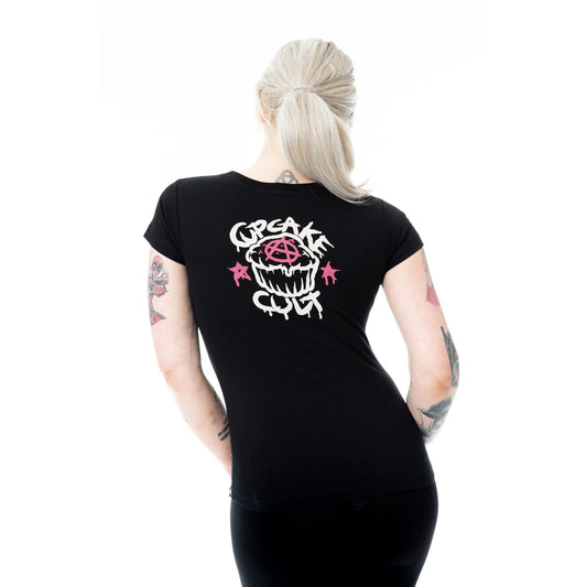 Schwarzes Oberteil CUTE GOTH T-SHIRT mit niedlichem Gothmädchenprint von Cupcake Cult