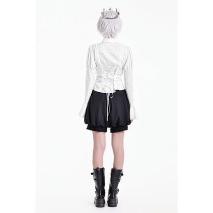 Weiße, viktorianische Bluse Daylight Anthem Blouse mit eleganten Spitzendetails von Dark In Love
