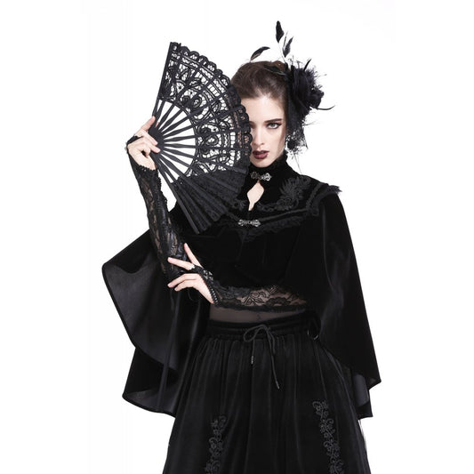 Schwarzer Spitzenfächer Gothic Lace Fan von Dark In Love