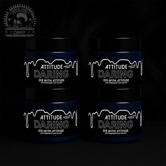 Vier semi-permanente Haartönungen 4er-Sparset DARING BLACK in dem Farbton Schwarz von Attitude