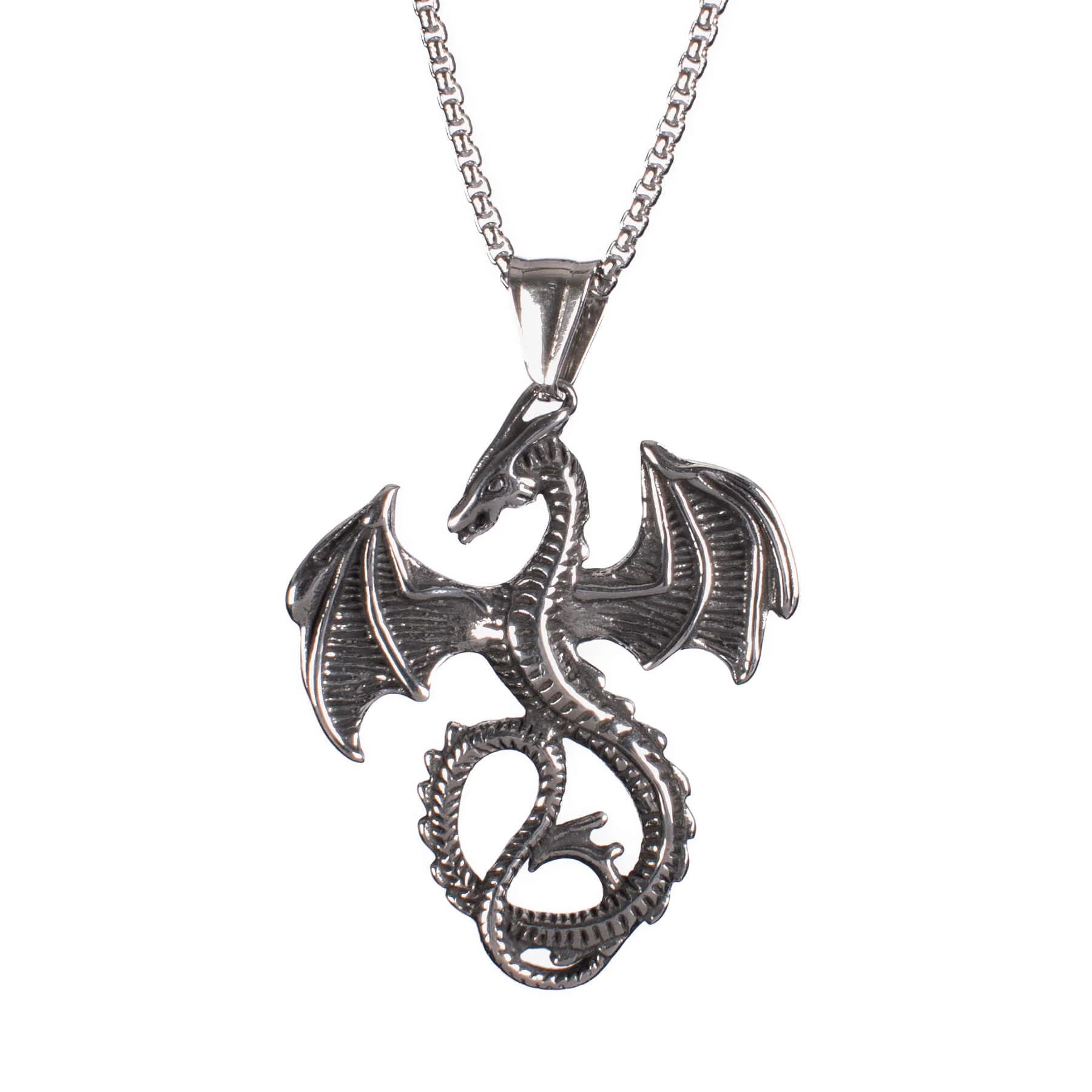 Silberne Kette DRAKYN PENDANT mit Drachendesign von Poizen Industries