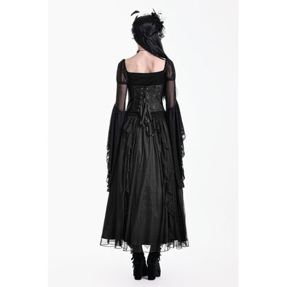 Schwarzer Corsage Baroque Vow Black Corset aus Jaquard-Stoff mit Spitzendetails von Dark In Love