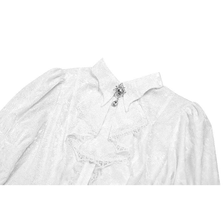 Weiße, viktorianische Bluse Daylight Anthem Blouse mit eleganten Spitzendetails von Dark In Love
