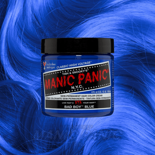 Farbbeispiel BAD BOY BLUE Haartönung Manic Panic