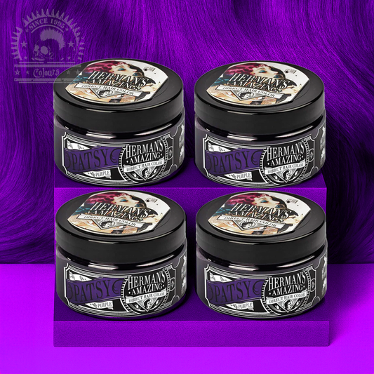 semi-permanente Haartönung 4er-Sparset&nbsp;PATSY PURPLE in dem Farbton Dunkellila von Herman's Amazing