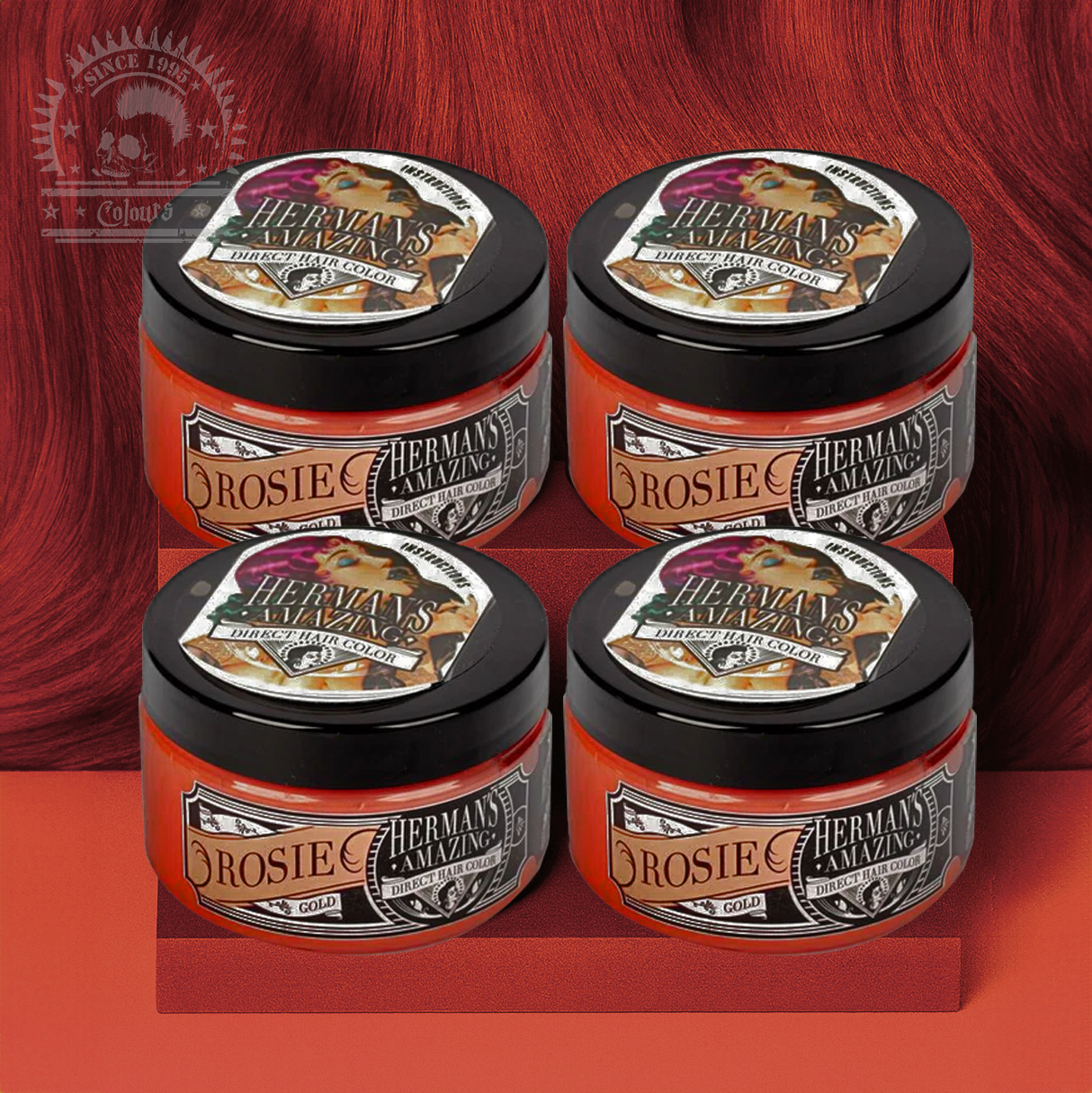 semi-permanente Haartönung 4er-Sparset&nbsp;ROSIE GOLD in dem Farbton Pfirsich von Herman's Amazing