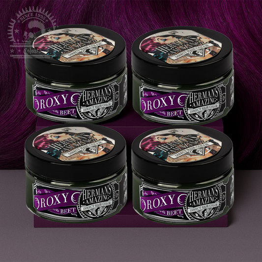 semi-permanente Haartönung 4er-Sparset&nbsp;ROXY BEET in dem Farbton Lila von Herman's Amazing