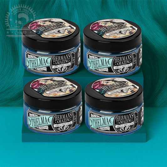 semi-permanente Haartönung 4er-Sparset&nbsp;THELMA PASTEL TURQUOISE in dem Farbton Pastelltürkis von Herman's Amazing