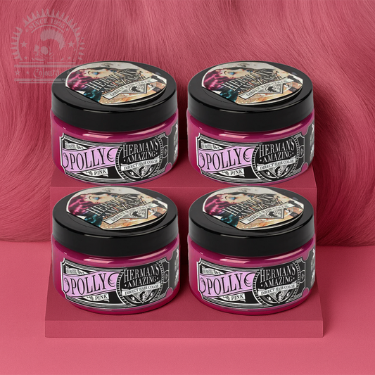 semi-permanente Haartönung 4er-Sparset&nbsp;UV POLLY PASTEL PINK in dem Farbton Hellrosa von Herman's Amazing