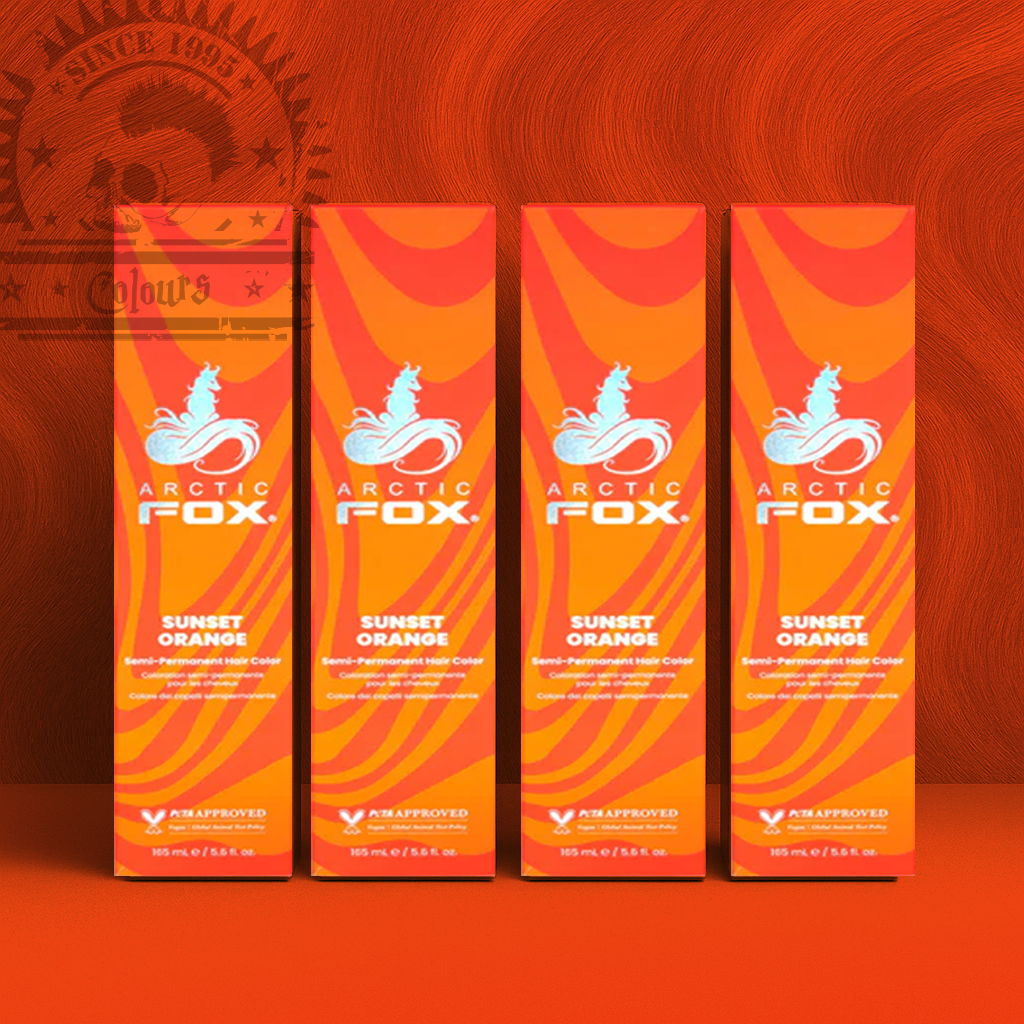 Vier semi-permanente Haartönungen 4er-Sparset SUNSET ORANGE in dem Farbton Orange von Arctic Fox