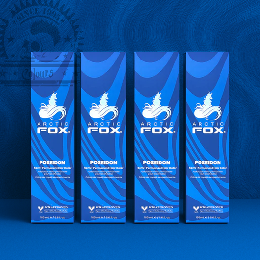 Vier semi-permanente Haartönungen 4er-Sparset POSEIDON in dem Farbton Blau von Arctic Fox