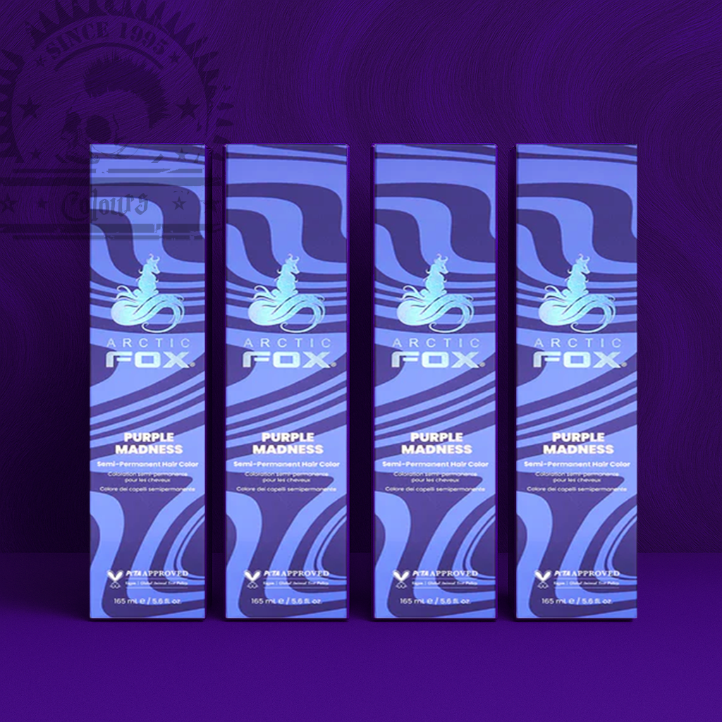 Vier semi-permanente Haartönungen 4er-Sparset PURPLE MADNESS in dem Farbton Lila von Arctic Fox