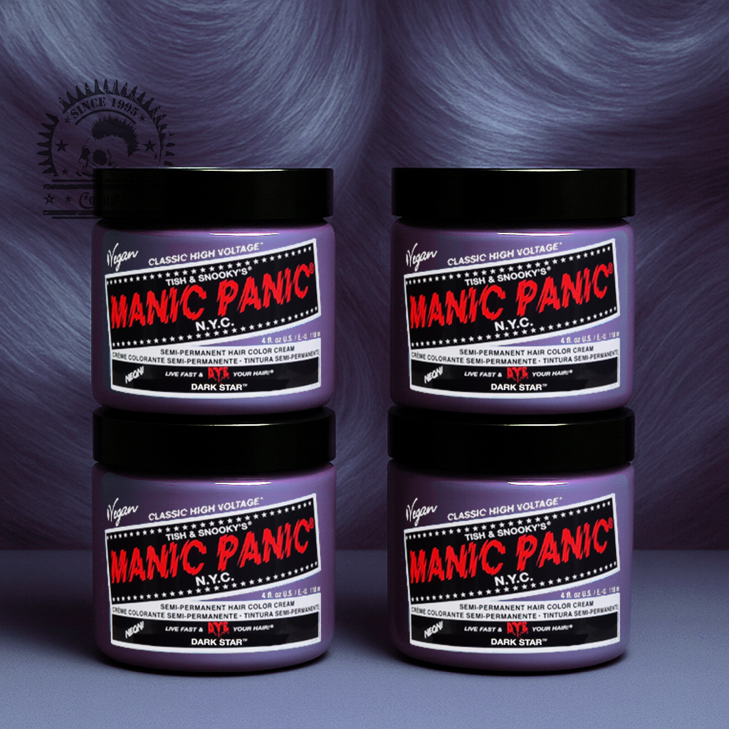 Vier semi-permanente Haartönungen 4er-Sparset DARK STAR in dem Farbton Grau von Manic Panic