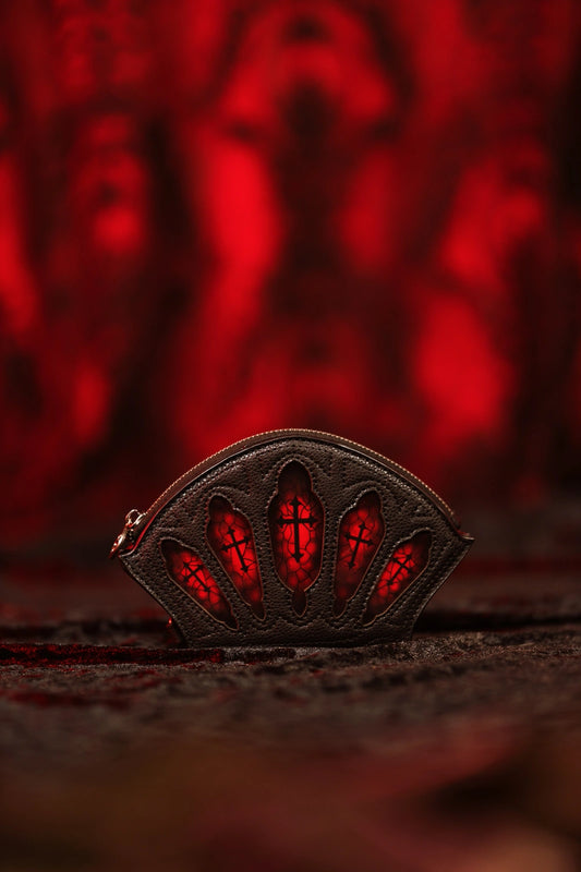 Schwarz-rotes Portemonnaie BLOODVEIL WALLET im gotischem Design von Restyle