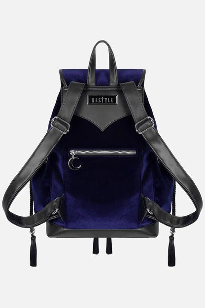 Schwarzer Rucksack MOONLIT MEADOW BACKPACK mit Blumenstickerei von Restyle