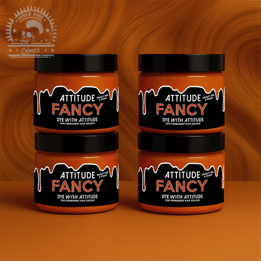 Vier semi-permanente Haartönungen 4er-Sparset FANCY ORANGE in dem Farbton Kupfer von Attitude
