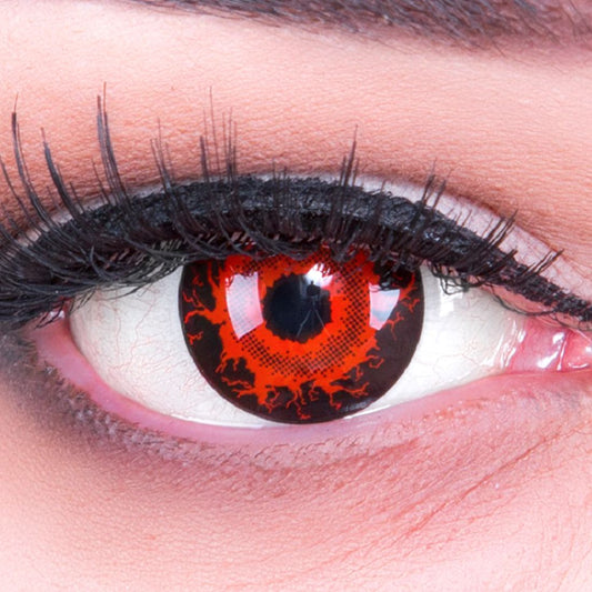 Rot-schwarze Kontaktlinse Cataclysm von MeralenS