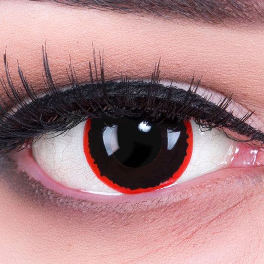 Schwarze Kontaktlinse Exorcism mit rotem Rand von MeralenS