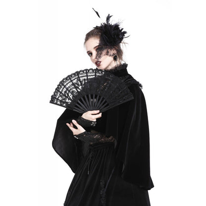 Schwarzer Spitzenfächer Gothic Lace Fan von Dark In Love