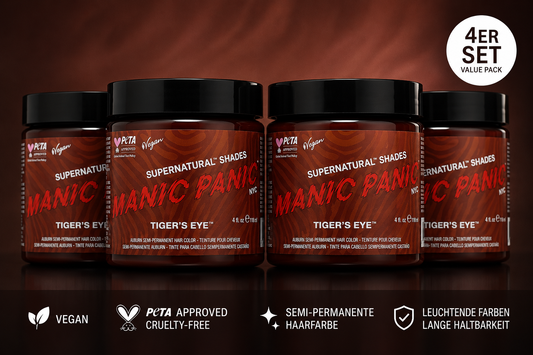 Vier semi-permanente Haartönungen 4er-Sparset TIGER'S EYE in dem Farbton Kupfer von Manic Panic