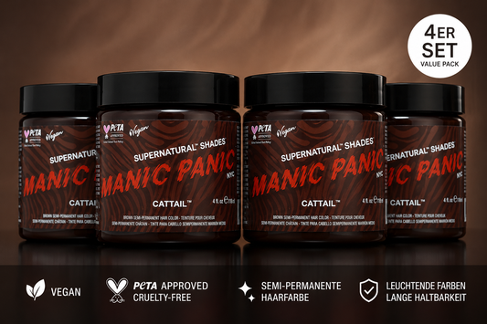 Vier semi-permanente Haartönungen 4er-Sparset CATTAIL in dem Farbton Braun von Manic Panic