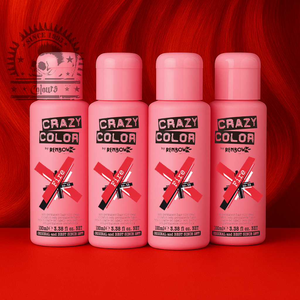 semi-permanente Haartönung 4er Box&nbsp;FIRE in dem Farbton Rot von&nbsp;Crazy Color