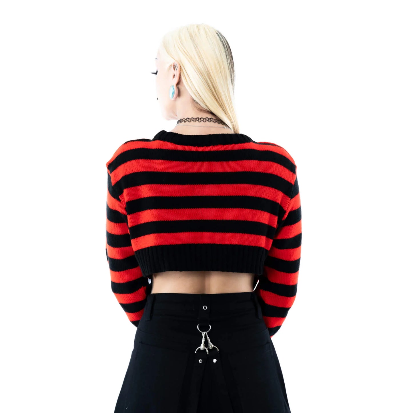 GISELA TOP  BLACK/RED Heartless