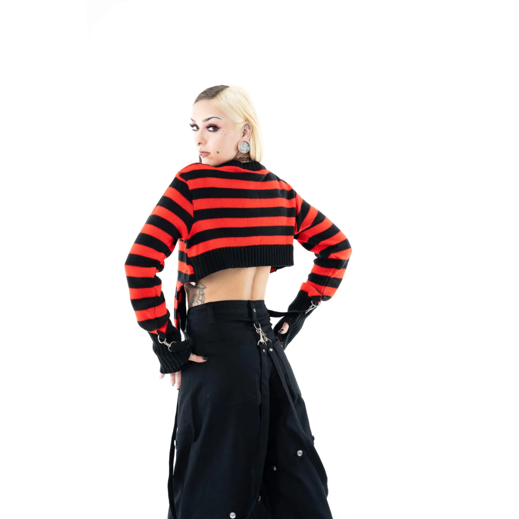 GISELA TOP  BLACK/RED Heartless