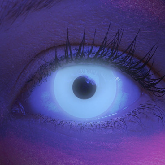 Weiß-leuchtende Kontaktlinse UV Glow White von MeralenS