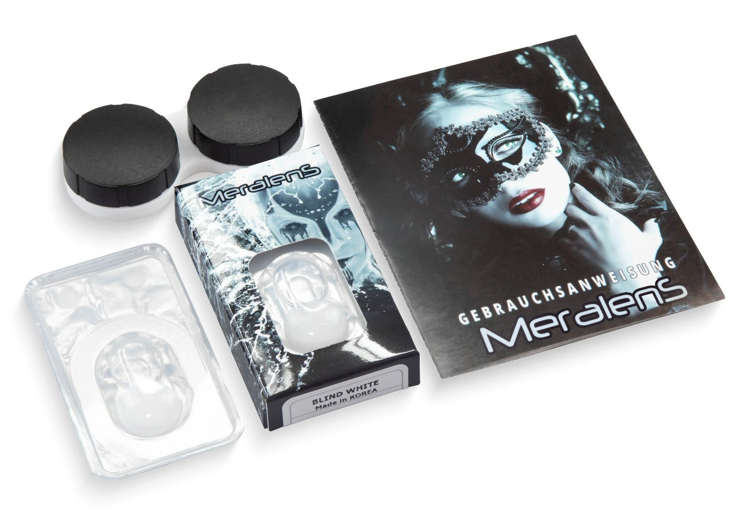 Set sichteinschränkender, weißer Kontaktlinse Blind White FL93 von MeralenS