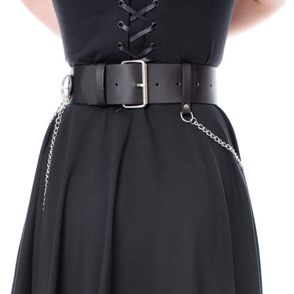 Schwarzer Gürtel HELLBOUND BELT mit Ketten und Nieten von Heartless