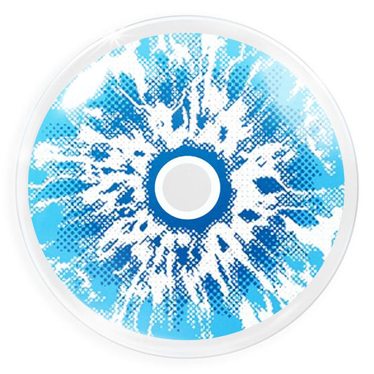 Blau-weiße Kontaktlinse UV Ice Blue FL59 , die im Schwarzlicht leuchtet von MeralenS