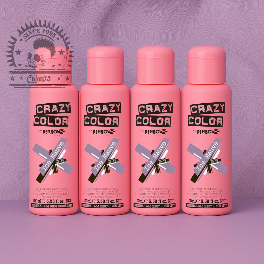 semi-permanente Haartönung 4er Box&nbsp;ICE MAUVE in dem Farbton Lilagrau von&nbsp;Crazy Color