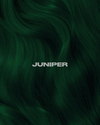 semi-permanente Haartönung Juniper Green in dem Farbton kräftiges Dunkelgrün mit schwarzen Untertönen von Lunar Tides