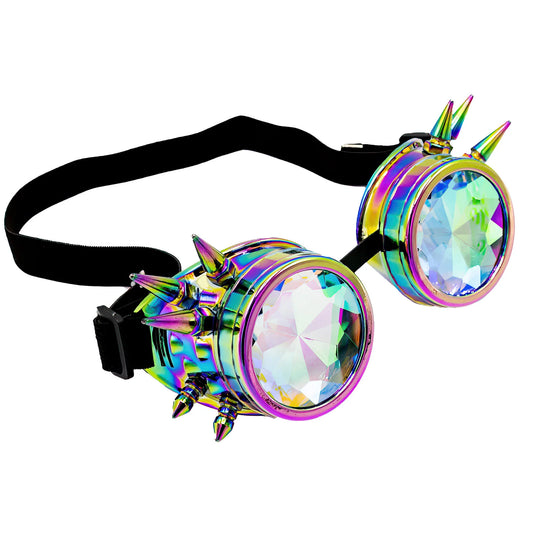 Holografische Steampunkbrille KALEIDOSCOPE GOGGLES mit Killernieten von Poizen Industries 