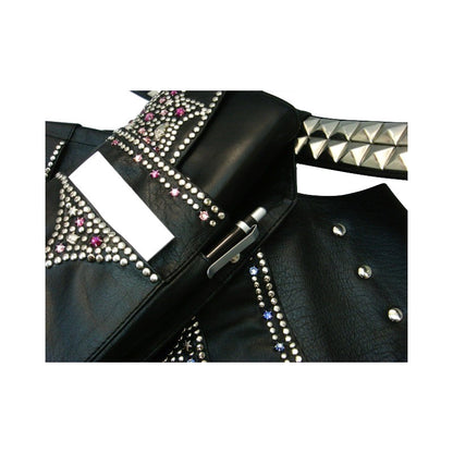 Schwarze Ledergürteltasche Holster Bunt vom Strass-Depot