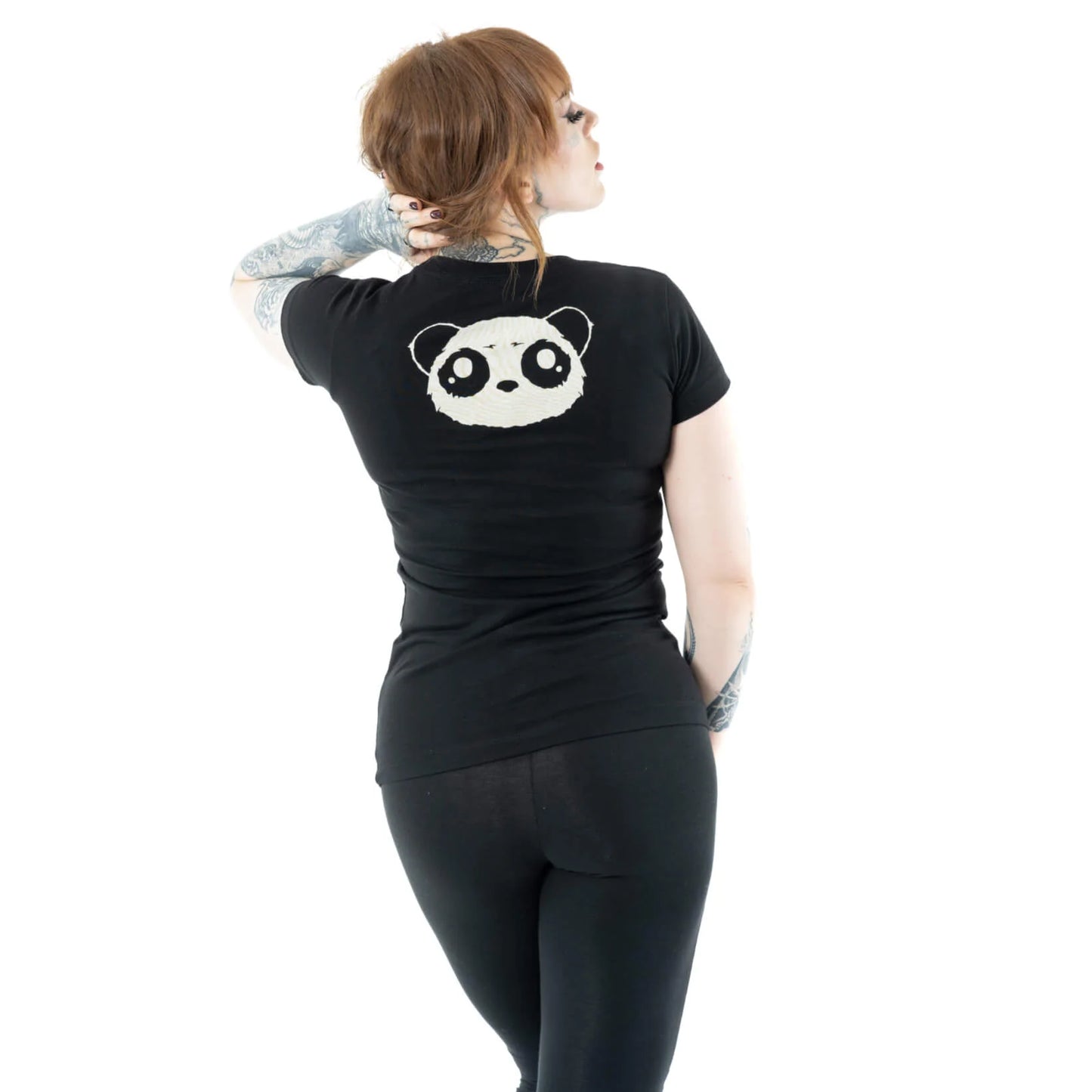Schwarz-weißes Oberteil KP OUIJA T SHIRT mit niedlichem Pandaprint von Killer Panda