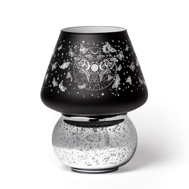 Schwarze Lampe Large Luna Moth Lamp mit Mottenprint von Alchemy