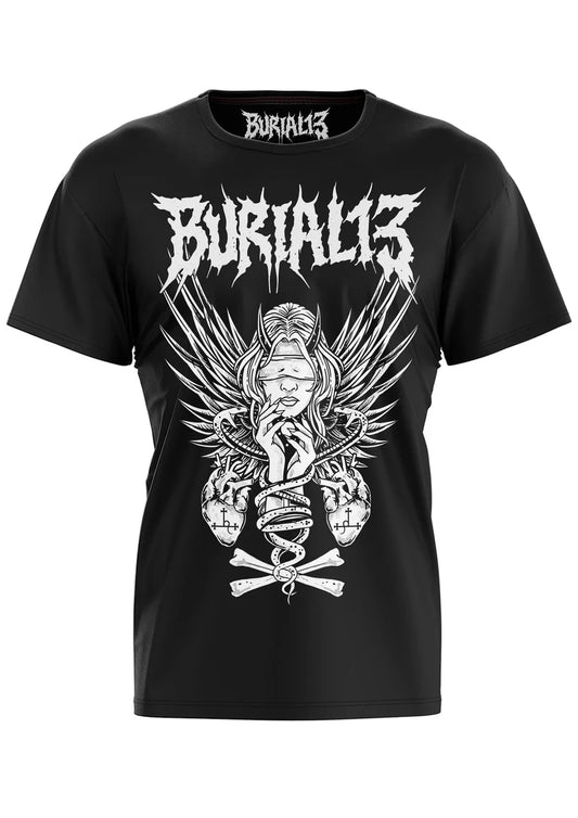 Schwarzes Oberteil LILITH Shirt mit großem Lilithprint von Easure